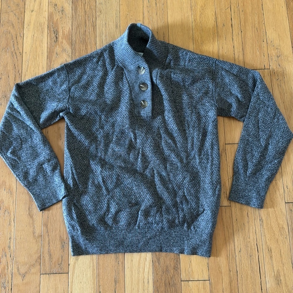 Tommy John | Gray Shawl Collar Sweater | Three Button | Cotton/Modal | size M